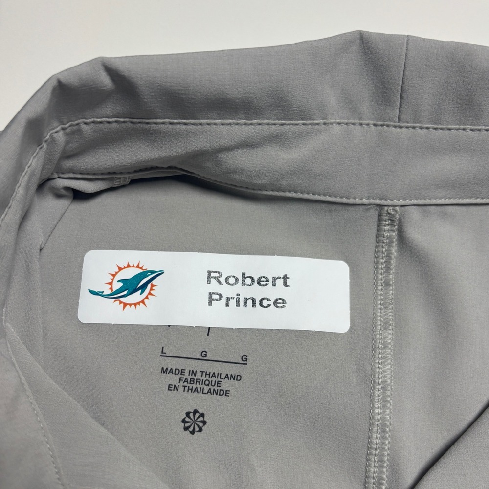 Miami Dolphins Nike Dri Fit Mens‎ L Team Issued Polo Shirt Gray NFL On Field - Picture 8 of 9